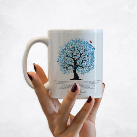 Blue Owl Tree wedding Coffee Mug M-1269