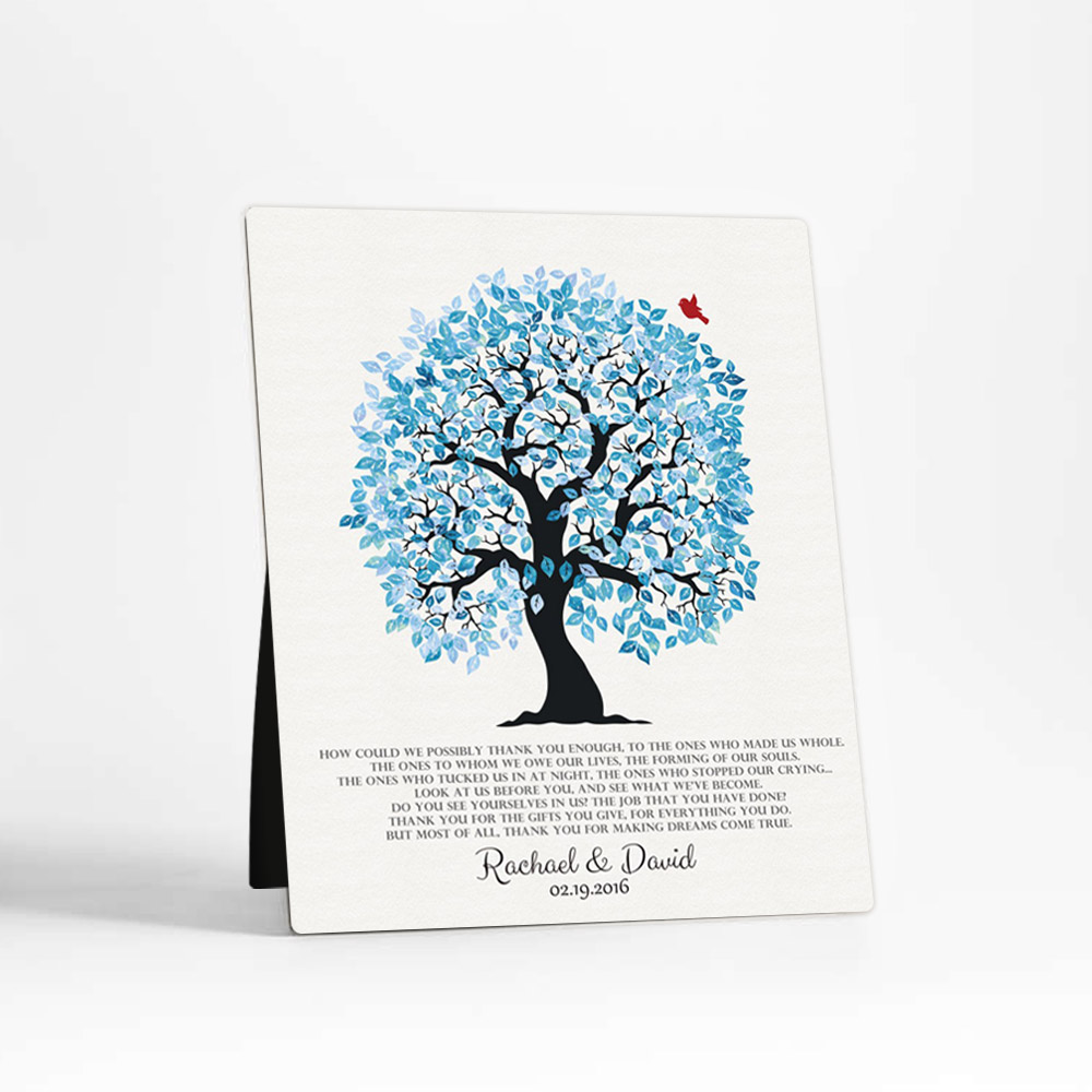 Single image of Blue Owl Tree wedding  Desktop Plaque