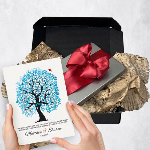 wedding Gift Delivery for mother of the groom Blue Owl Tree  Plaque TOY-1271