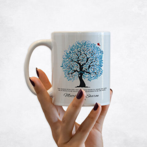 Blue Owl Tree wedding Coffee Mug M-1271