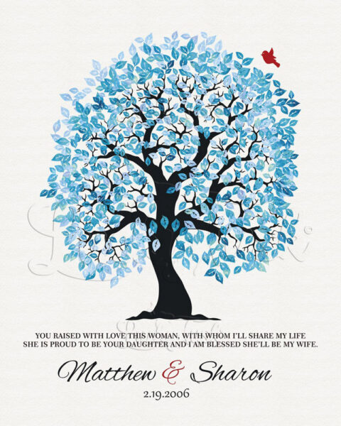 Years I had Been Searching Blue And White Wedding Tree Personalized Gift For Mother Of Bride #1272