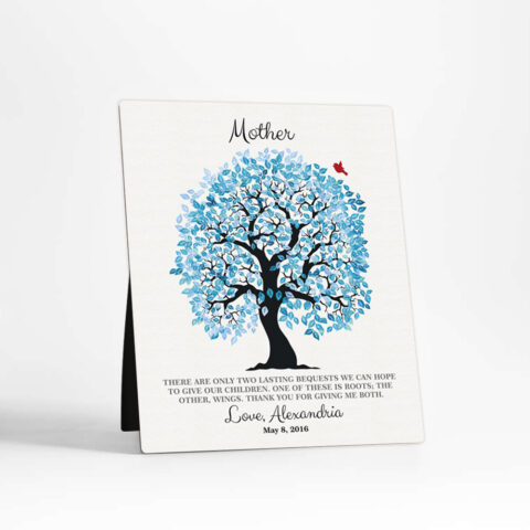 Blue Owl Tree Mother’s Day  Desktop Plaque Gift for mother D-1273