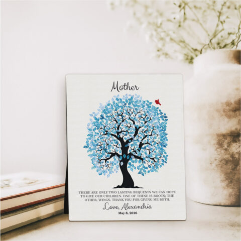 Blue Owl Tree Mother’s Day  Desktop Plaque Gift for mother D-1273