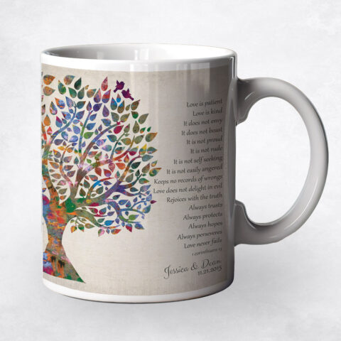 Watercolor Wedding Tree 10th anniversary Coffee Mug M-1274