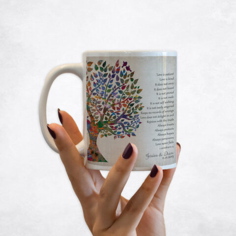 Watercolor Wedding Tree 10th anniversary Coffee Mug M-1274