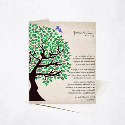 Green Olive Tree Love Poem for Spouse Appreciation 10th anniversary Stationery Card-1277