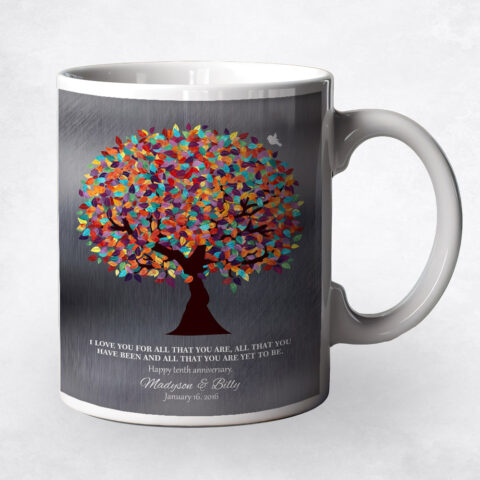 Colorful Spring Tree Tin 10th anniversary Coffee Mug M-1294