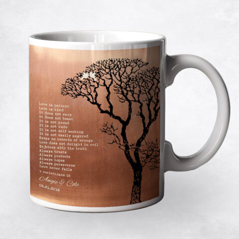 Bare Winter Tree Black Copper 7th anniversary Coffee Mug M-1296