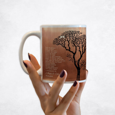 Bare Winter Tree Black Copper 7th anniversary Coffee Mug M-1296