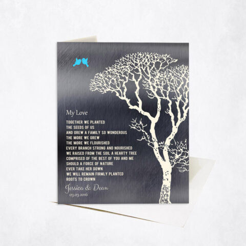 Bare Tree My Love Poem for Husband 10th anniversary Stationery Card-1298