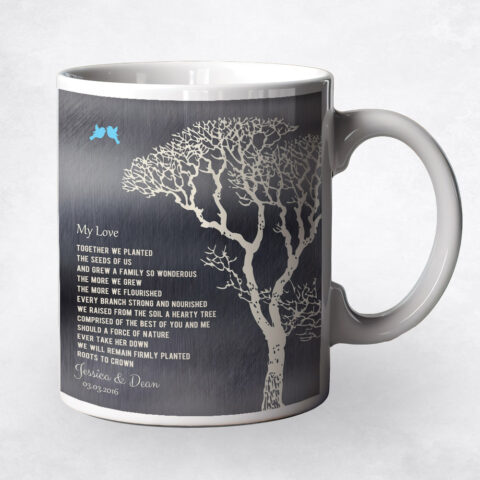 Bare Winter Tree White Tin 10th anniversary Coffee Mug M-1298