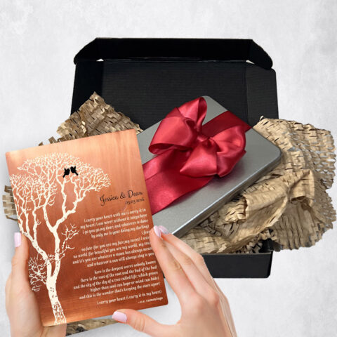 7th anniversary Gift Delivery for couple, husband or wife Bare Tree Copper  Plaque TOY-1300