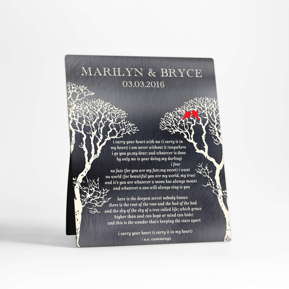 Single image of Two Trees 10th anniversary Tin Desktop Plaque