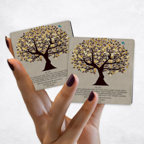 graduation Golden Olive Tree on Stone Magnet Set MAG-1308