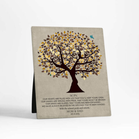 Colorful Tree graduation  Desktop Plaque Gift for son D-1308