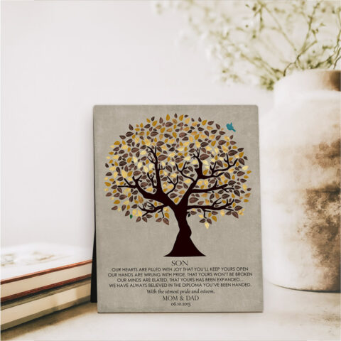 Colorful Tree graduation  Desktop Plaque Gift for son D-1308