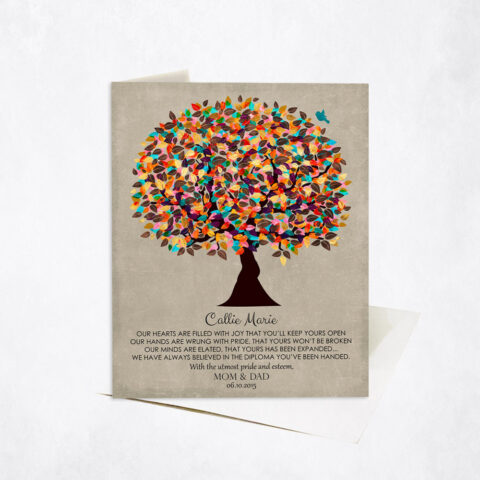 Colorful Daughter Graduation Tree Poem graduation Stationery Card-1309