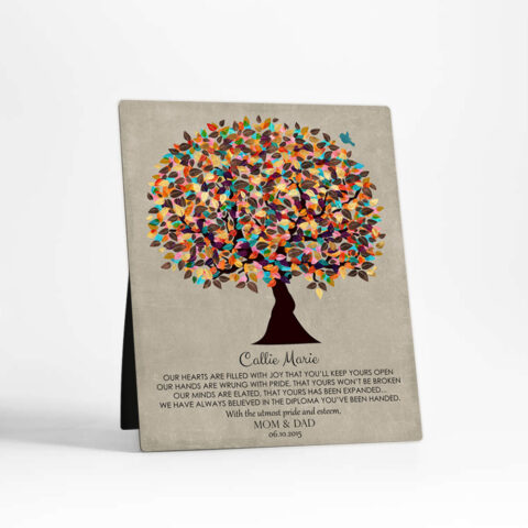 Colorful Tree graduation  Desktop Plaque Gift for daughter D-1309