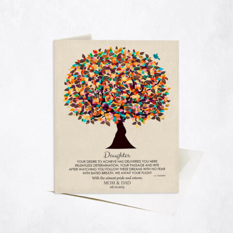 Colorful Graduation Tree From Parents Poem graduation Stationery Card-1310