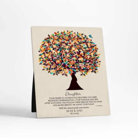 Colorful Tree graduation  Desktop Plaque Gift for daughter D-1310