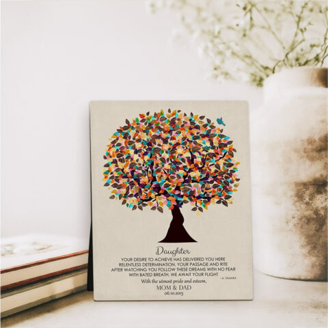 Colorful Tree graduation  Desktop Plaque Gift for daughter D-1310