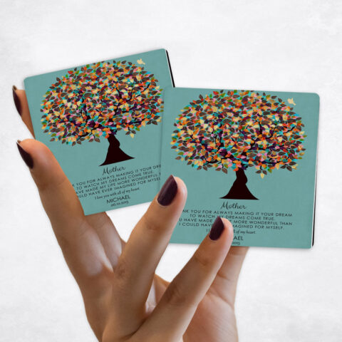 Mother’s Day Colorful Late Spring Tree on Turquoise Magnet Set MAG-1312