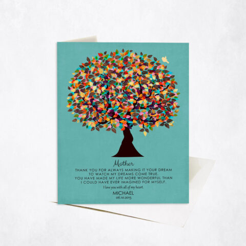 Colorful Parents Gratitude Tree Poem Mother’s Day Stationery Card-1312