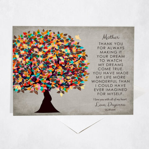 Colorful Mother Appreciation Tree Quote wedding Stationery Card-1314