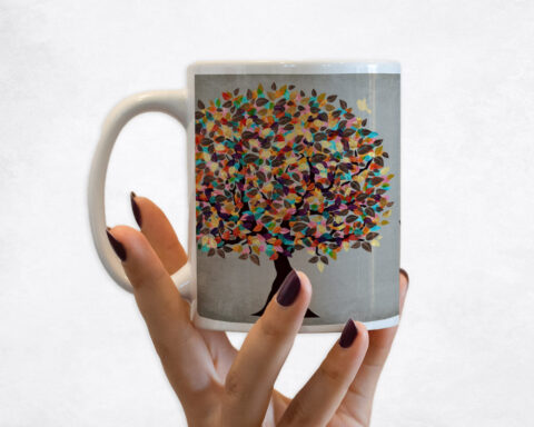 Colorful Late Spring Tree wedding Coffee Mug M-1314