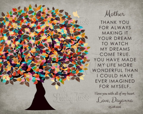 Thank You To Mom and Dad From Daughter Personalized Gift For Mothers Day Tree Gift #1314