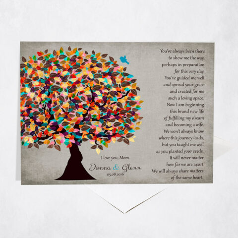 Colorful Farewell to Parents Tree Poem  Stationery Card-1315