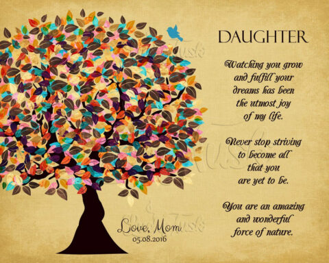 Gift From Mom and Dad Personalized Gift For Daughter Graduation Day Tree Gift #1316