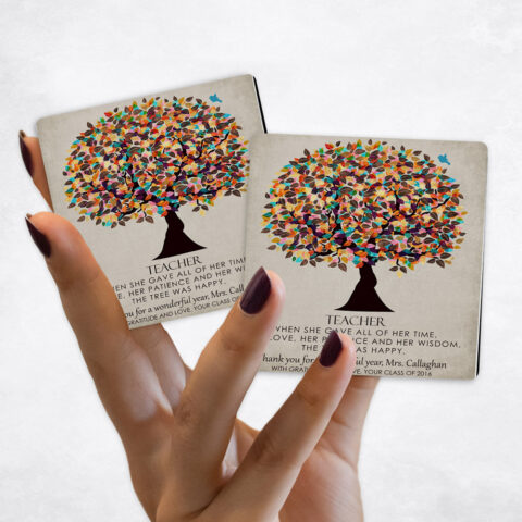 teacher appreciation Colorful Late Spring Tree Distressed Gold Magnet Set MAG-1317