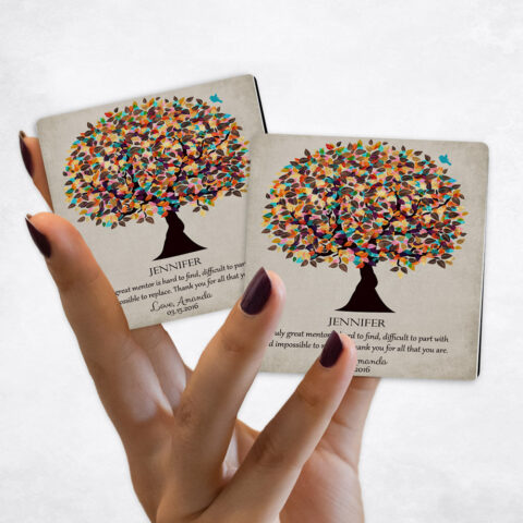 teacher appreciation Colorful Late Spring Tree Distressed Linen Magnet Set MAG-1319