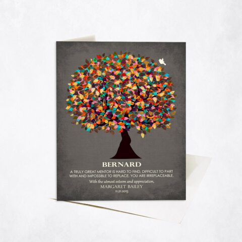 Colorful Great Mentor Appreciation Tree Quote leader appreciation Stationery Card-1320