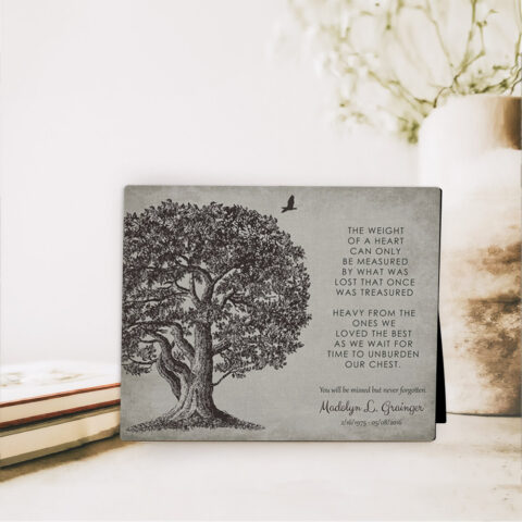 Oak Tree Condolence Gift  Desktop Plaque Gift for bereaved family D-1328