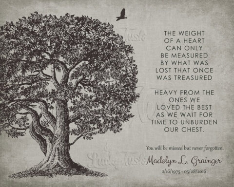 Memorial In Loving Memory Poem Oak Tree Sympathy Gift For Family #1328