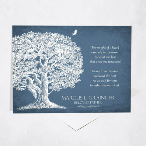 White Oak Memorial Tree Poem Weight of a Heart Condolence Gift Stationery Card-1329