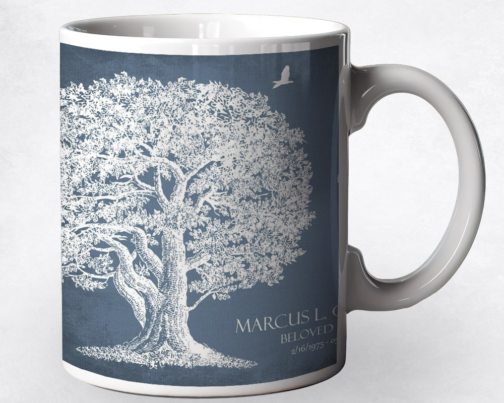 Closeup image of Large White Oak Tree  Condolence Gift Coffee Mug M-1329