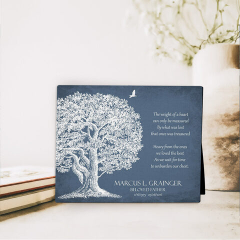 Oak Tree Condolence Gift  Desktop Plaque Gift for bereaved family D-1329