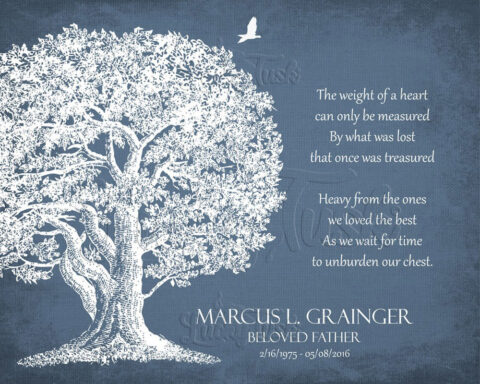 Memorial In Loving Memory Poem Oak Tree Sympathy Gift For Family #1329