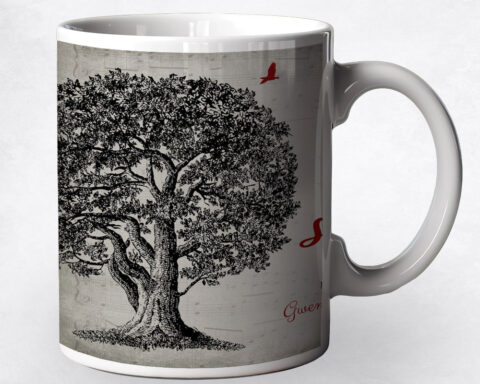 Large Black Oak Tree 10th anniversary Coffee Mug M-1330