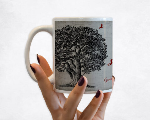 Large Black Oak Tree 10th anniversary Coffee Mug M-1330