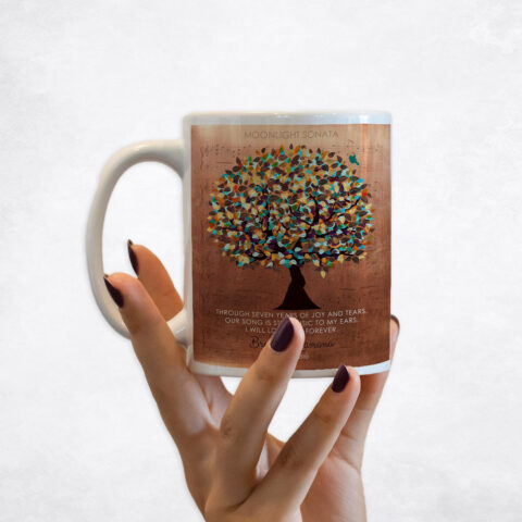 Colorful Autumn Tree Copper 7th anniversary Coffee Mug M-1336