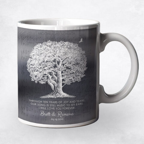 Large White Oak Tree Tin 10th anniversary Coffee Mug M-1337