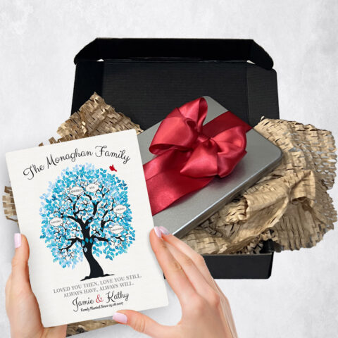 10th anniversary Gift Delivery for couple, husband or wife Blue Owl Tree  Plaque TOY-1343