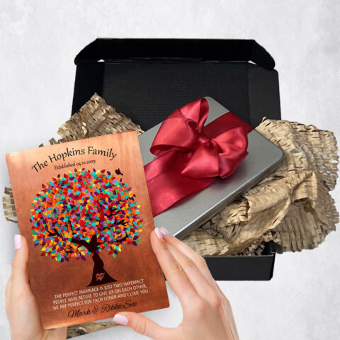 7th anniversary Gift Delivery for couple, husband or wife Spring Tree Copper  Plaque TOY-1345