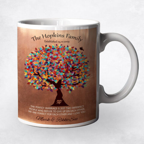 Colorful Spring Tree Copper 7th anniversary Coffee Mug M-1345