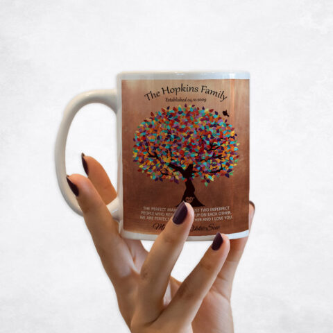 Colorful Spring Tree Copper 7th anniversary Coffee Mug M-1345