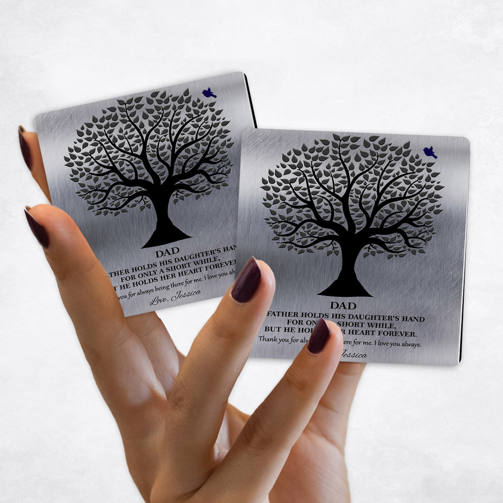 Close up picture of wedding Black Silhouette Tree on Tin Magnet Set MAG-1351